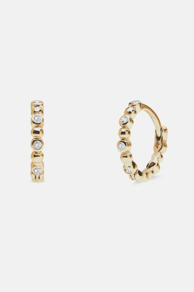 Andcopenhagen Jewelry - Øreringe hoops - 18 karat guldbelagt 925 sterlingsølv - Mille Shiny Dot