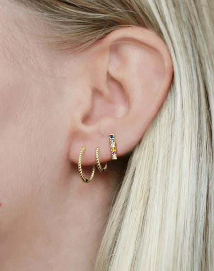 Andcopenhagen Jewelry - Øreringe - 18 karat guldbelagt 925 sterlingsølv - Twisted hoops