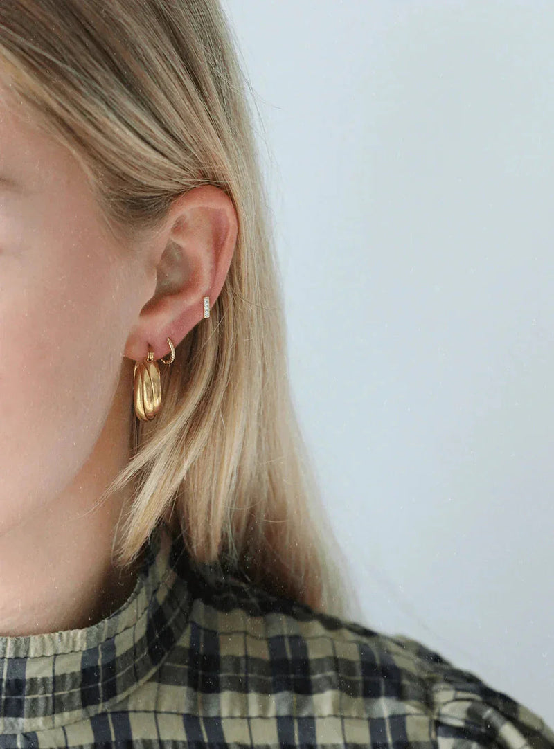 Andcopenhagen Jewelry - Øreringe - 18 karat guldbelagt 925 sterlingsølv - Twisted hoops
