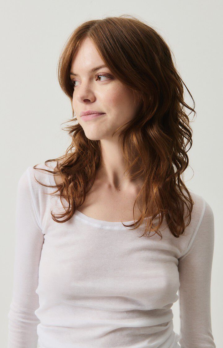 American Vintage - Langærmet t-shirt - Blanc White - Massachuetts - Stilkompagniet.dk