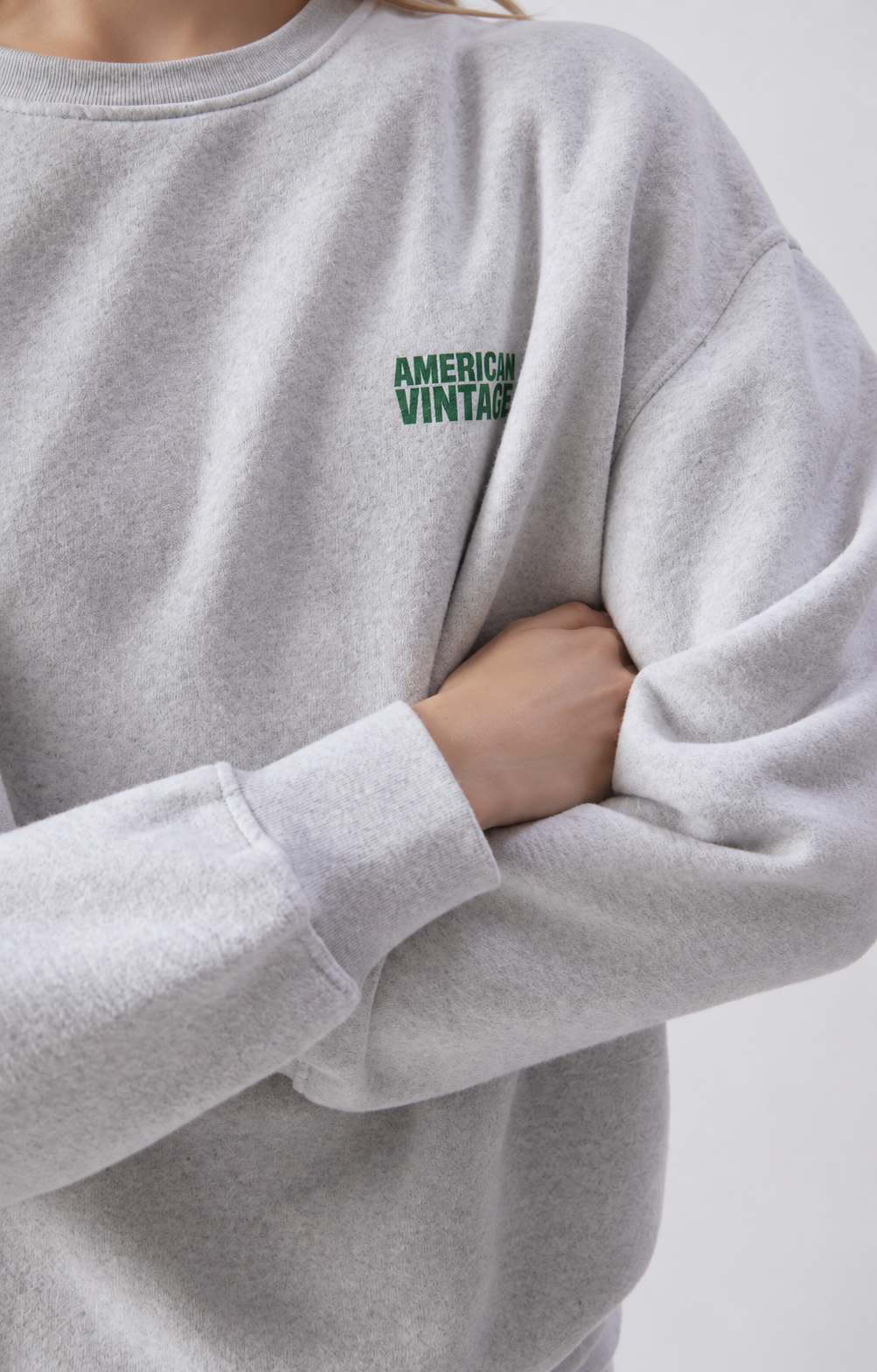 American Vintage - Sweatshirt - Heather Grey - Baptown