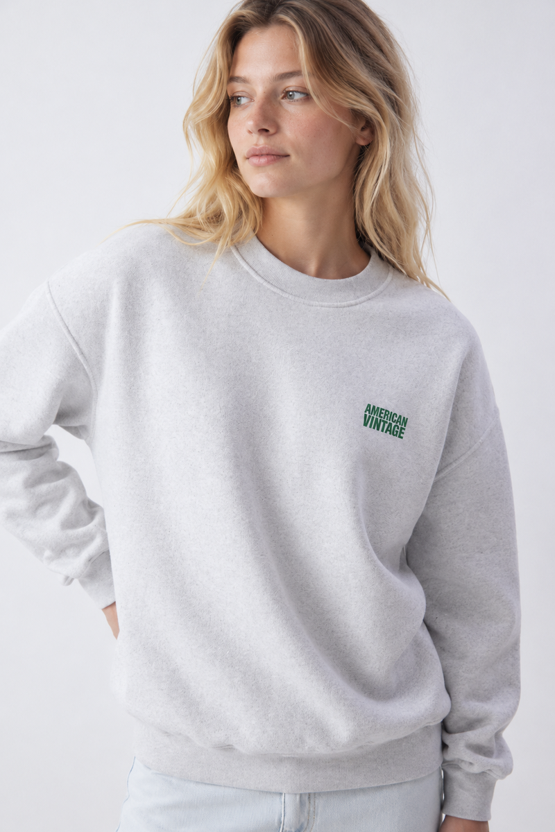 Baptown sweatshirt i Heather Grey