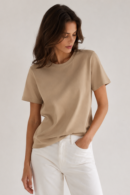 The Collection - T-shirt - Khaki - Boxy