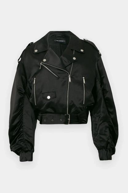 Karl Lagerfeld - Jakke - Sort - Biker Satin Bomber