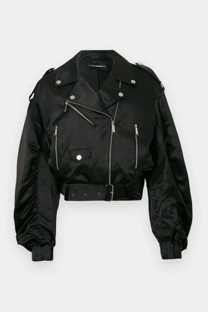 Karl Lagerfeld - Jakke - Sort - Biker Satin Bomber