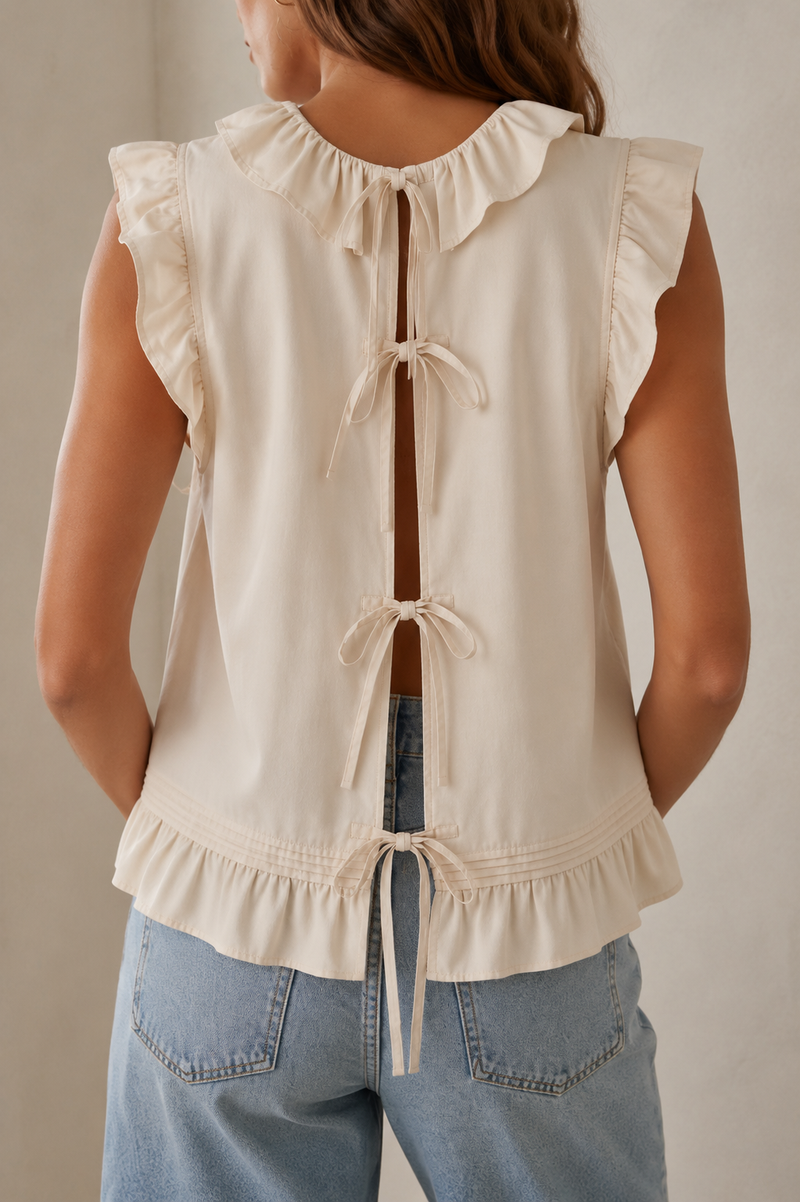 The Garment - Top - Ecru - Darling Scallop