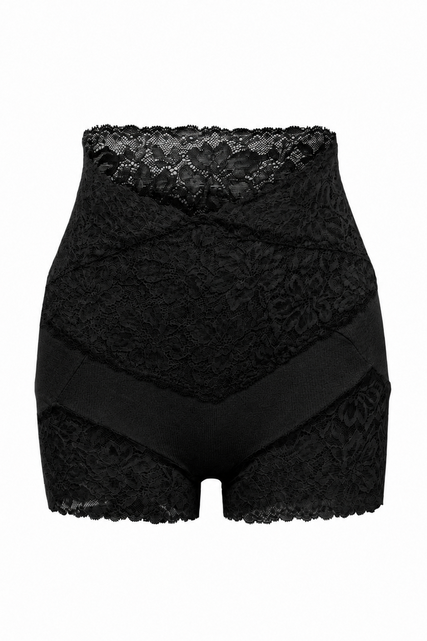 Sort shapewear fra Andcopenhagen Basics, model Fenja, med blonder og høj talje.