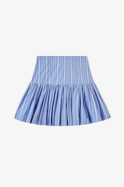 Ganni - Nederdel - Nauvean Navy - Stripe Cotton Mini Skirt