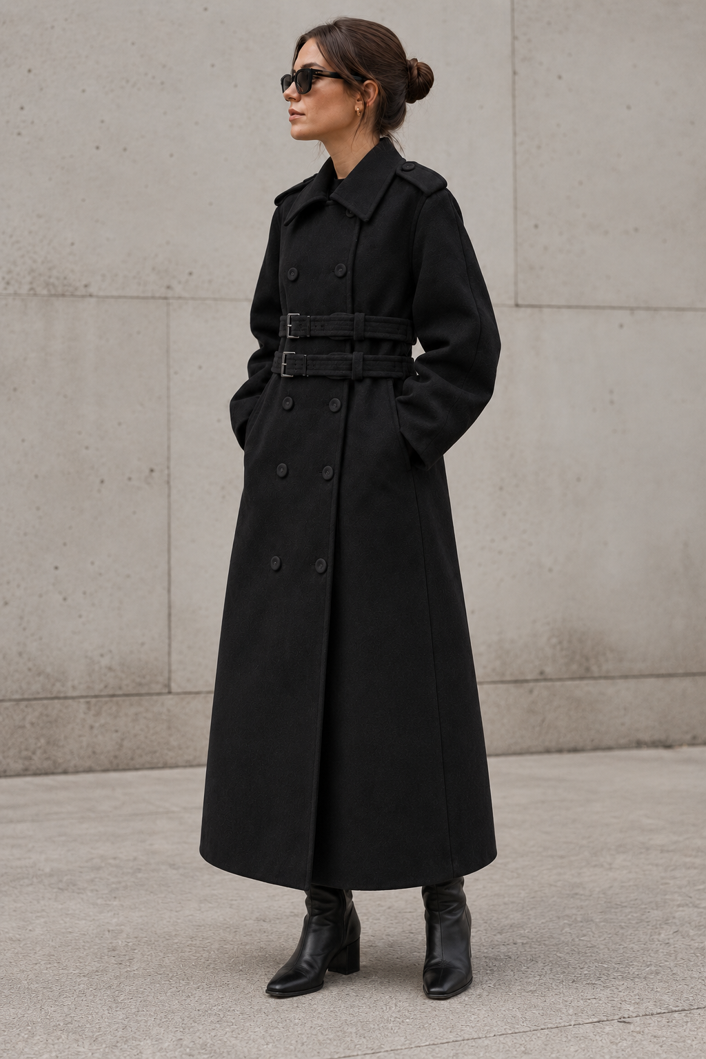 Ganni - Trenchcoat - Black - Splittable Wool Trench Coat