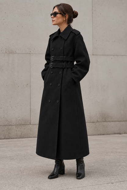 Ganni - Trenchcoat - Black - Splittable Wool Trench Coat