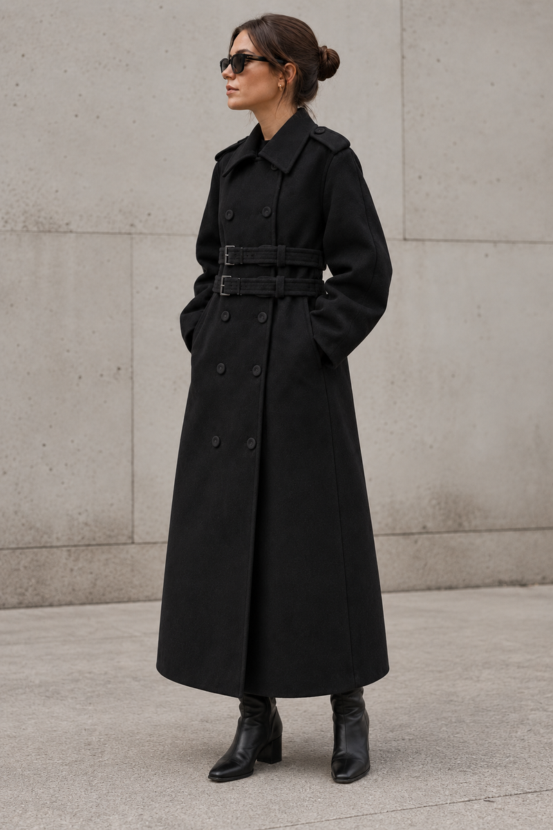 Ganni - Trenchcoat - Black - Splittable Wool Trench Coat