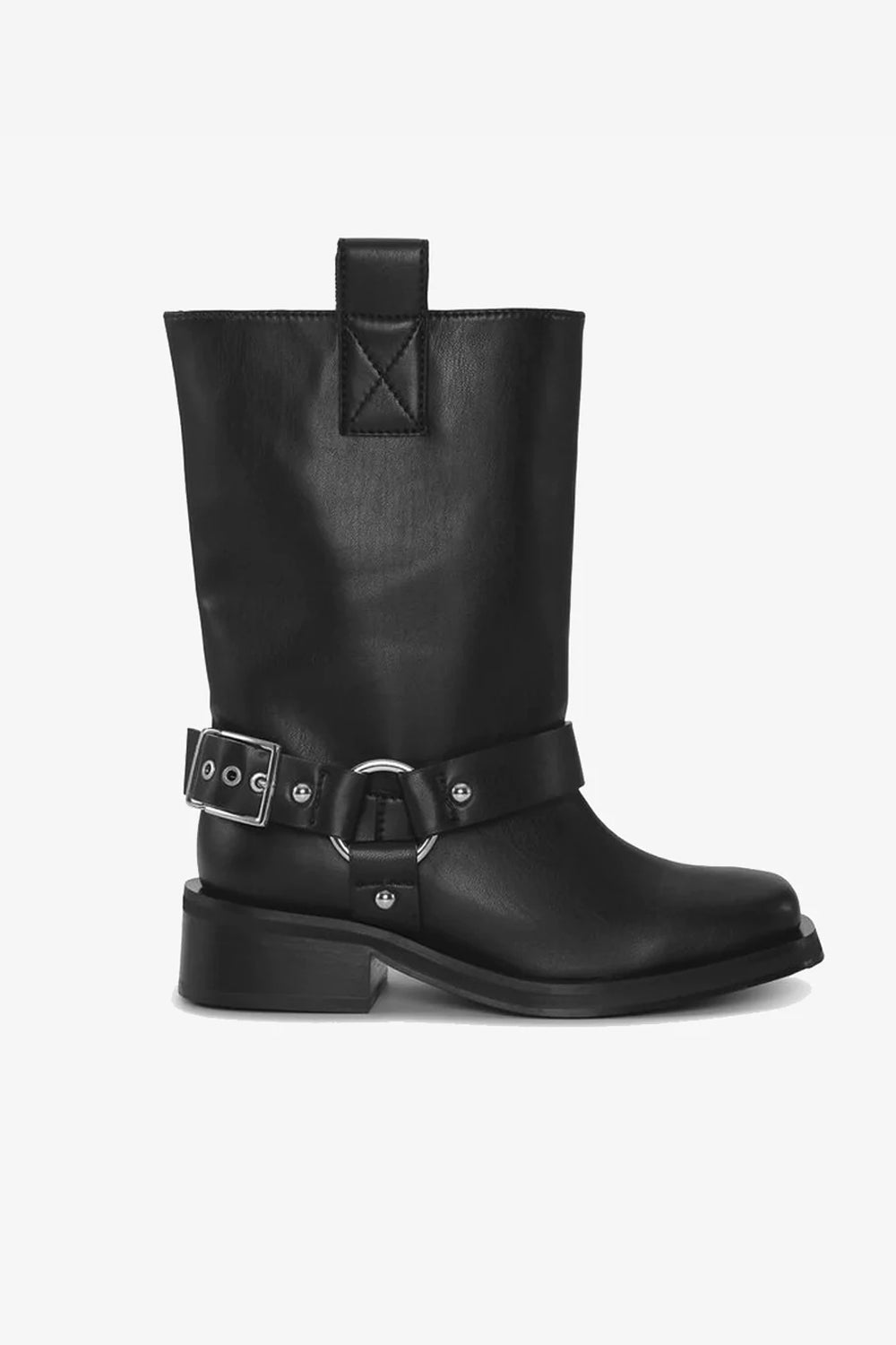 Ganni - Støvler  -Sort - Mid Shaft Biker Boots