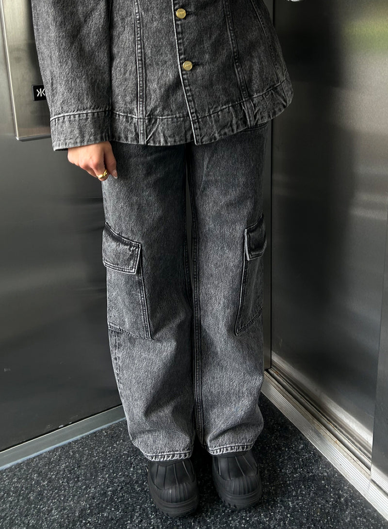 Ganni Snow Washed Denim Angi Black Washed