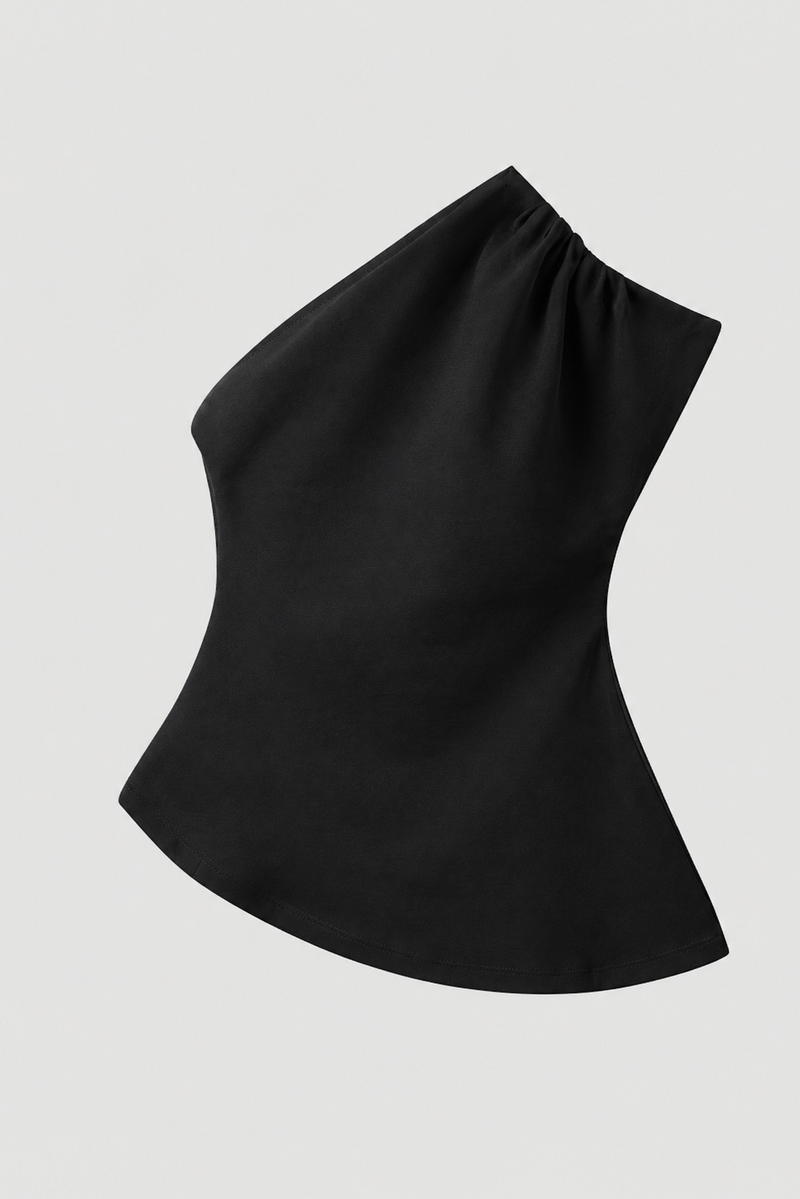 The Garment - Asymmetrisk T-shirt - Black - Glam