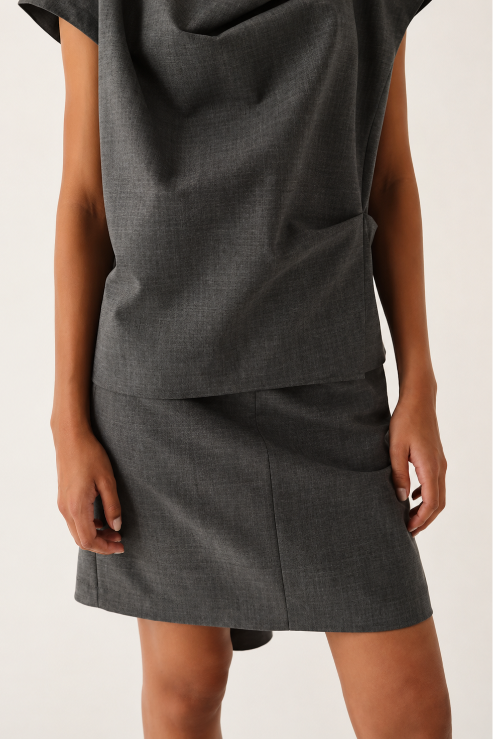 The Garment - Nederdel - Grey Melange - Grand Slip Skirt