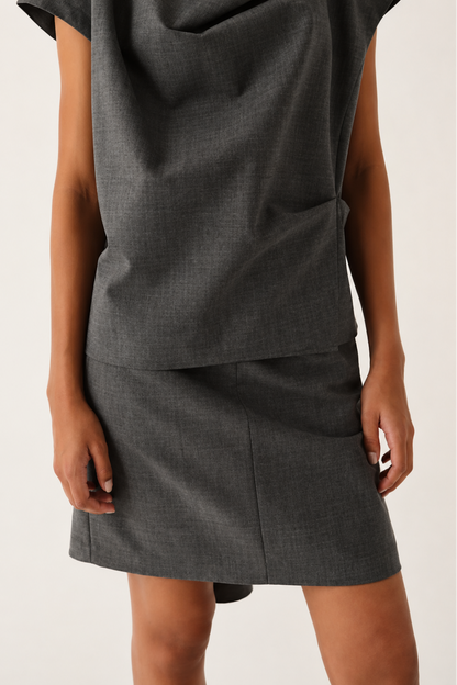 The Garment - Nederdel - Grey Melange - Grand Slip Skirt