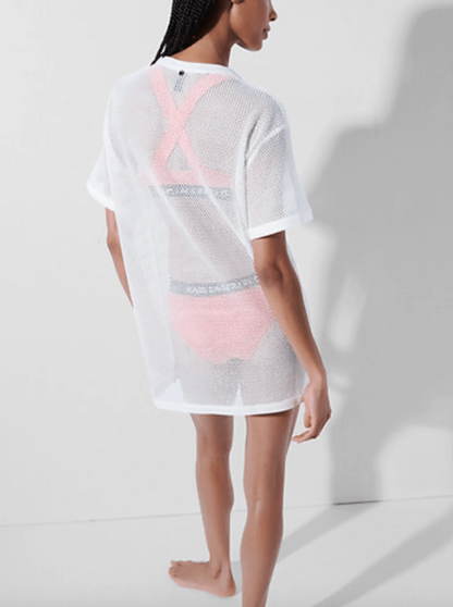 Hvid oversize t-shirt/kjole - Dna mesh - Karl Lagerfeld