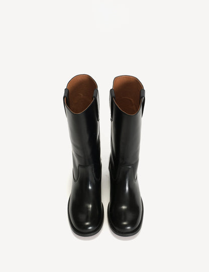 Dico - Skind Støvle - Black - Julia Gaucho (Bemærk preorder)