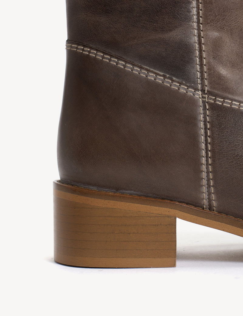 Dico - Skind Støvle - Dark Brown - Julia Gaucho