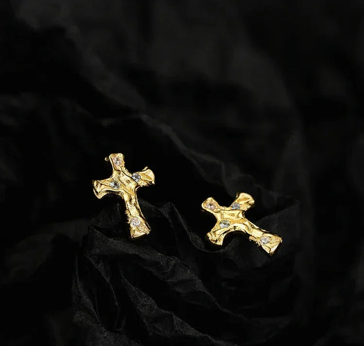 Andcopenhagen Øreringe Kors Øreringe med farvede sten - Andcopenhagen