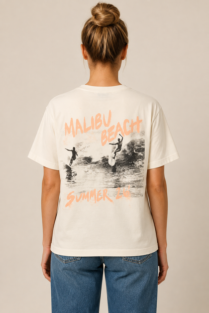 Anine Bing - T-shirt - Washed Buttercream - Shelly Tee Surfer