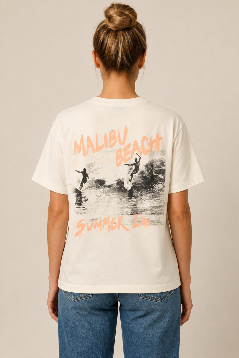 Anine Bing - T-shirt - Washed Buttercream - Shelly Tee Surfer