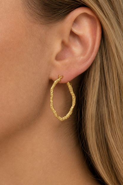 Andcopenhagen Jewelry - Øreringe hoops - 18 karat guldbelagt messing - Sicca medium