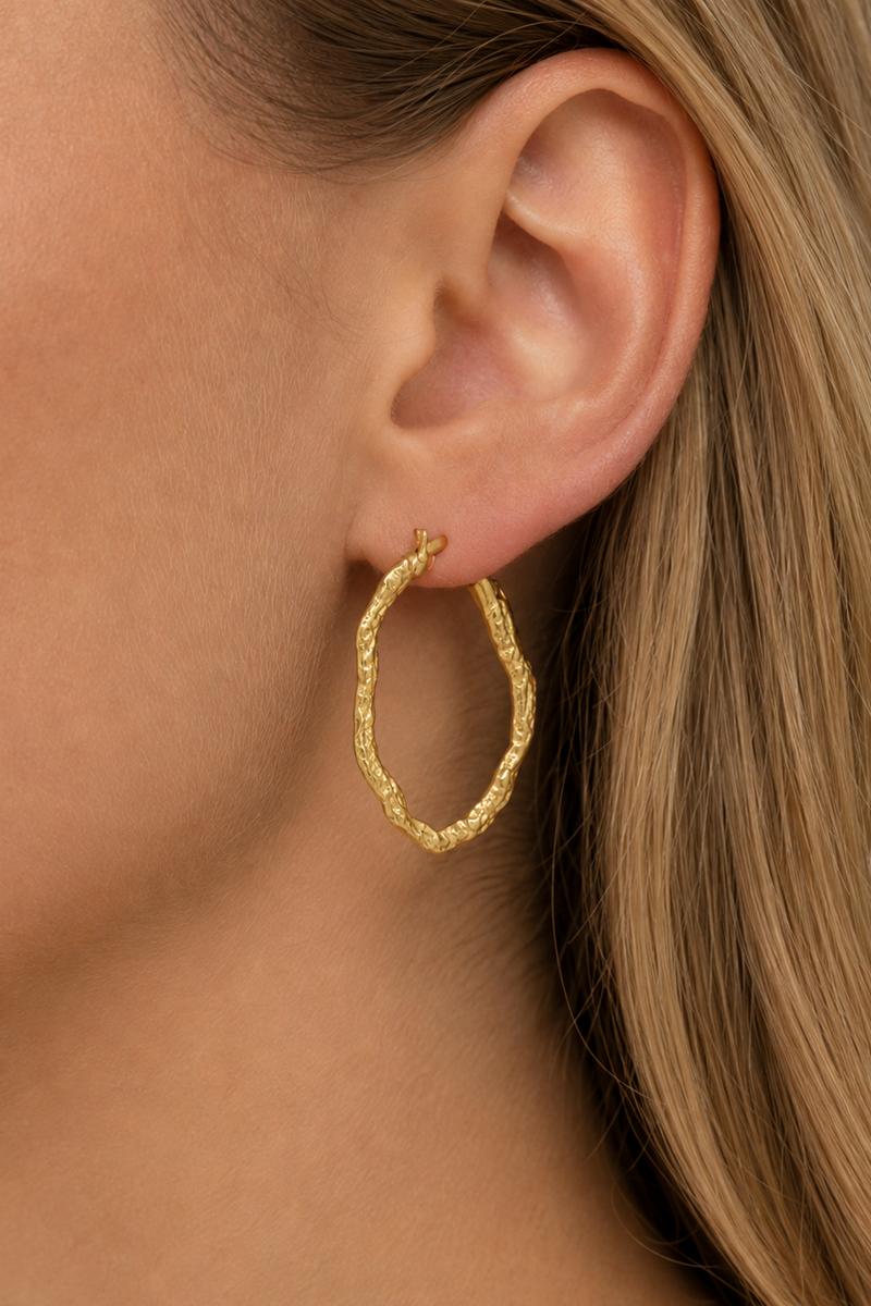 Andcopenhagen Jewelry - Øreringe hoops - 18 karat guldbelagt messing - Sicca medium