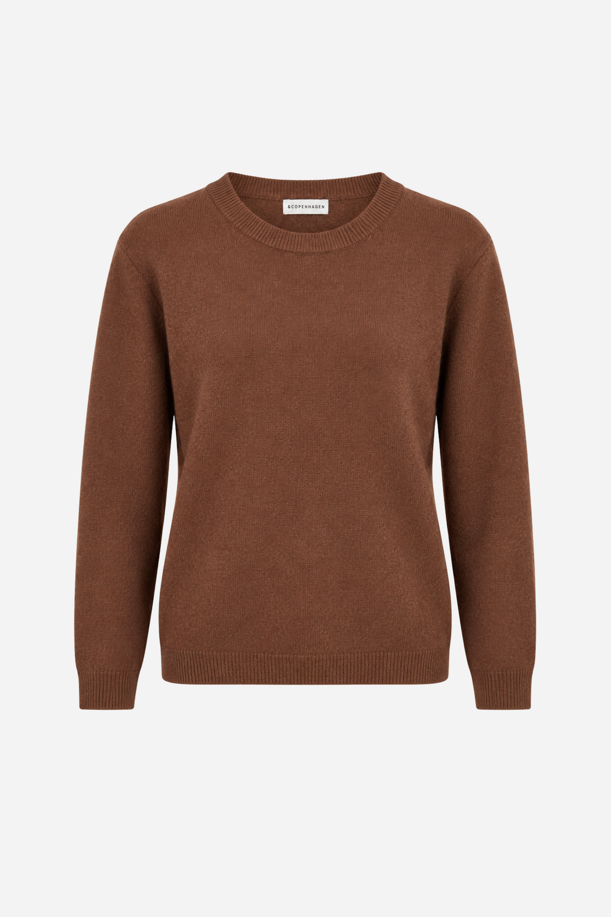 Lækker og blød cashmere-sweater fra Andcopenhagen i en smuk rødbrun nuance