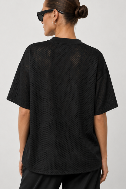 Anine Bing - T-shirt - Black - Nell Tee Mesh