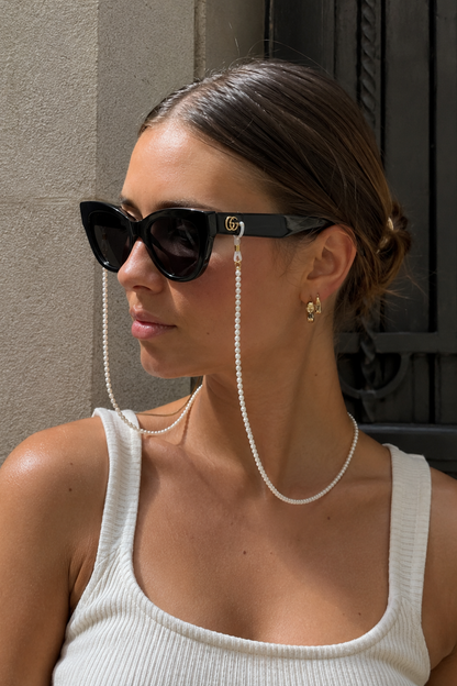 Andcopenhagen Basic - Solbrillekæde - White pearl - Nina