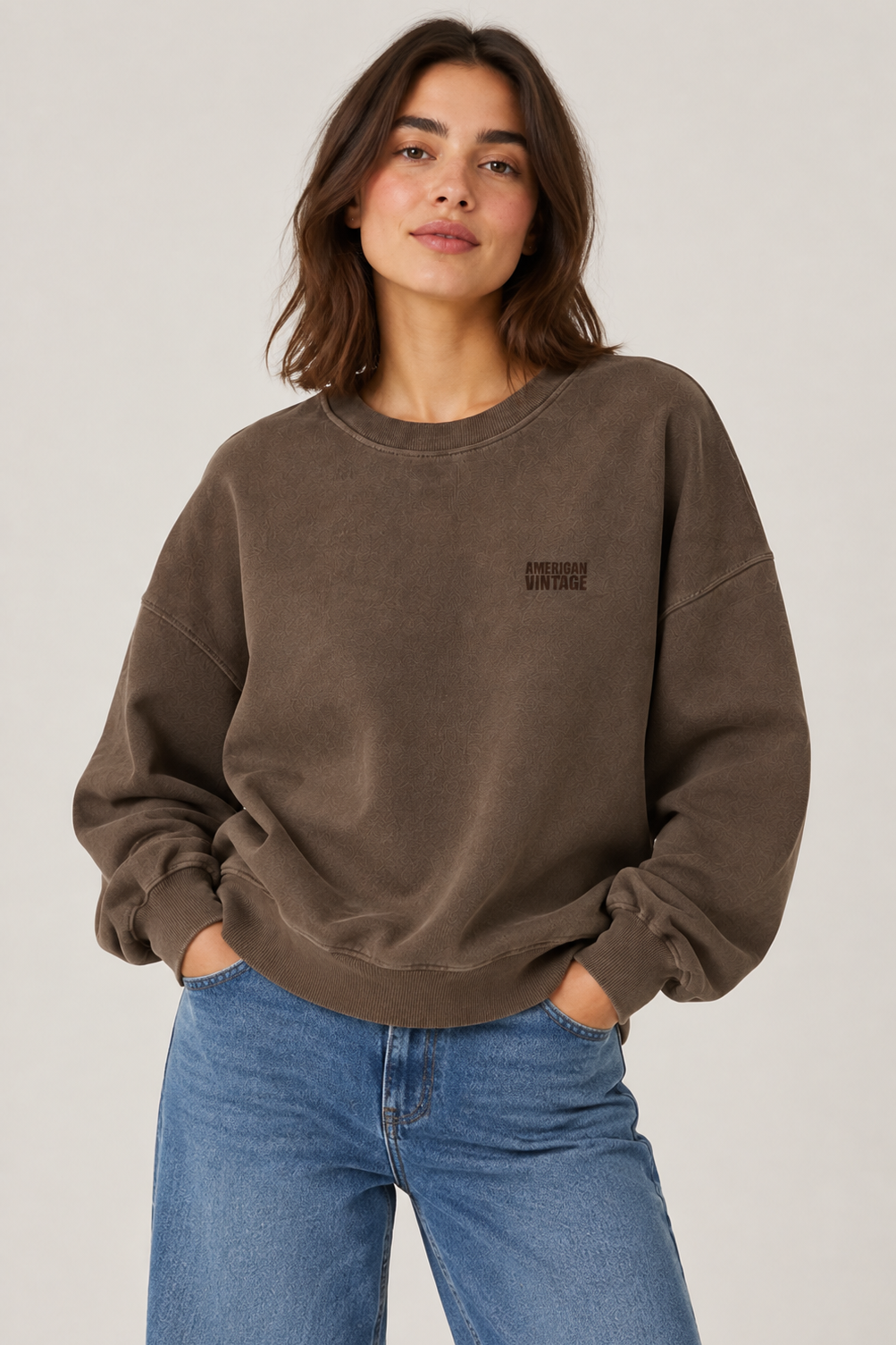 American Vintage - Sweatshirt - Vintage Walnut - Plizzy