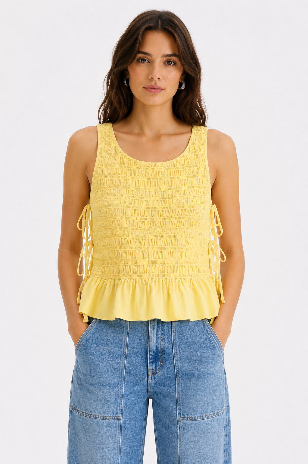 Ganni - Top - Italian Straw - Poplin Smock Top