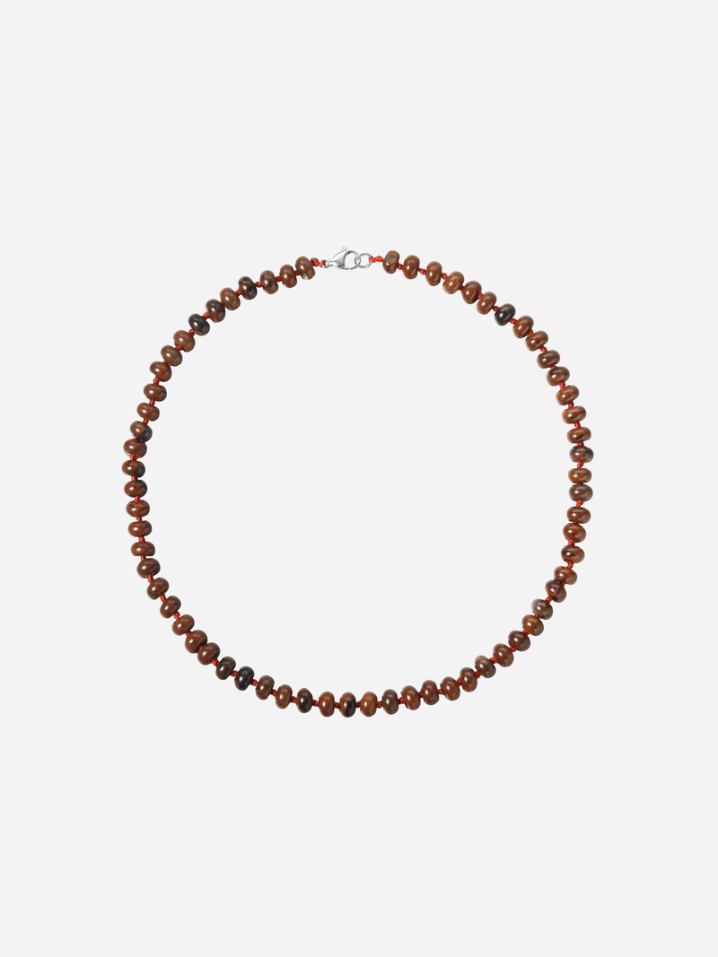 Andcopenhagen Jewelry - Perlehalsklæde - Rød tigerøje - Ebba