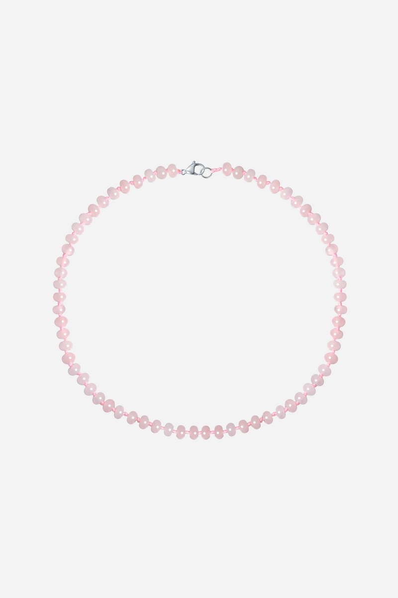 Andcopenhagen Jewelry - Perlehalsklæde - Rosa kvarts - Ebba