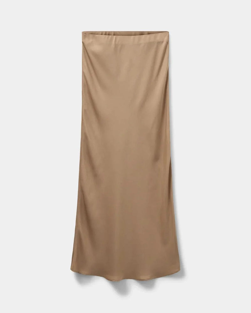 Satin nederdel - Sand - S2452102 - Sofie Schnoor
