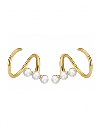 Andcopenhagen Jewelry - Øreringe - 18 karat guldbelagt 925 Sterlingsølv - Simone perle