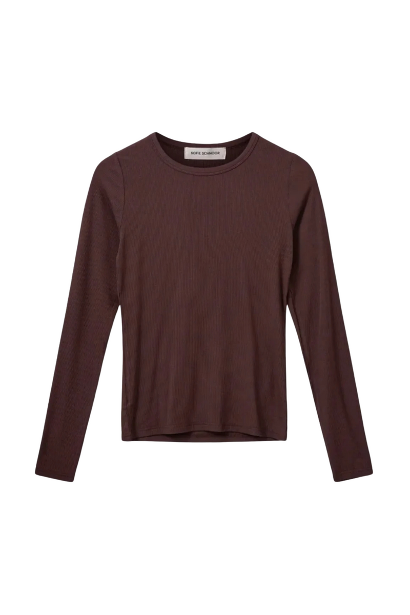Langærmet T-shirt fra Sofie Schnoor, i dark plum