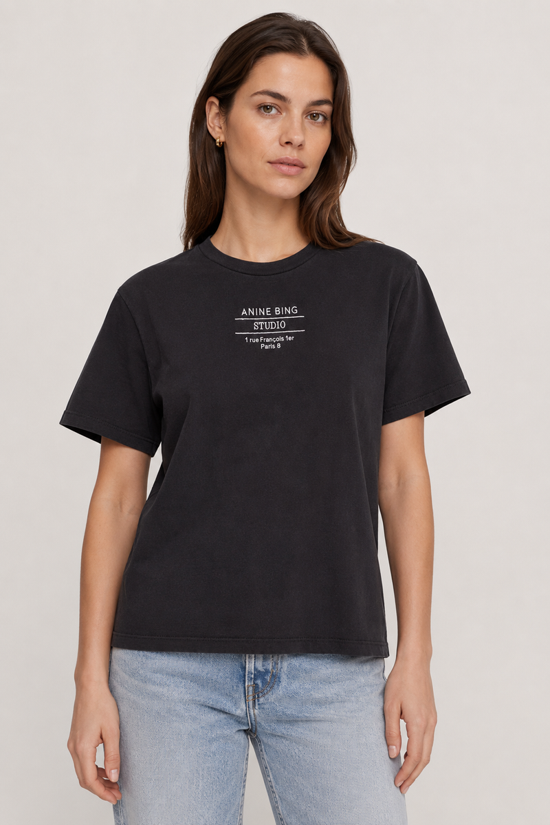Anine Bing - T-shirt - Vintage Sort - Shelley Tee Studio