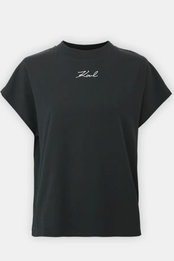 T-shirt - Sort - Signature t-shirt - Karl Lagerfeld