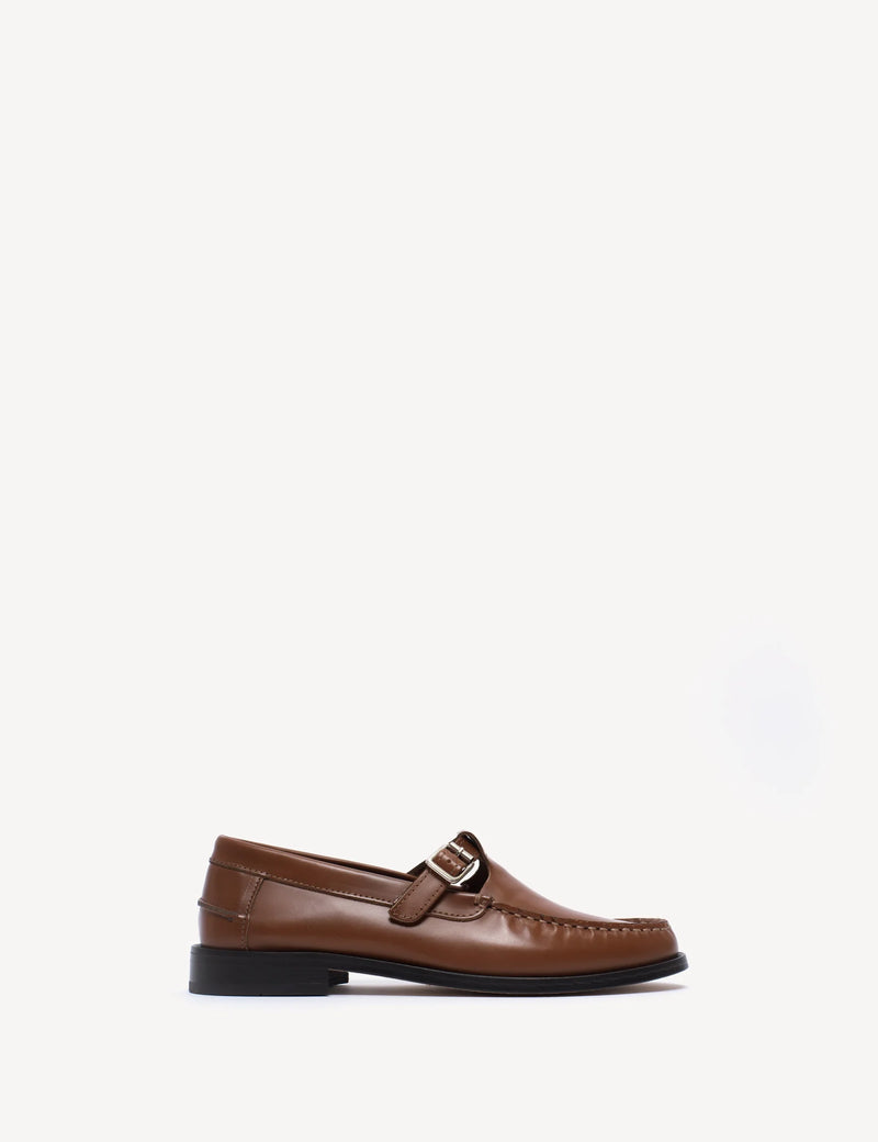 Dico - Læder Loafers - T-Bar - Hazelnut