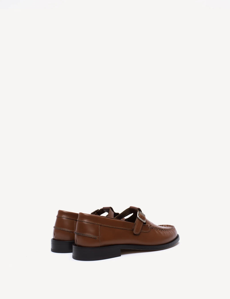 Dico - Læder Loafers - T-Bar - Hazelnut