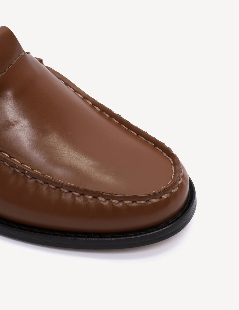 Dico - Læder Loafers - T-Bar - Hazelnut
