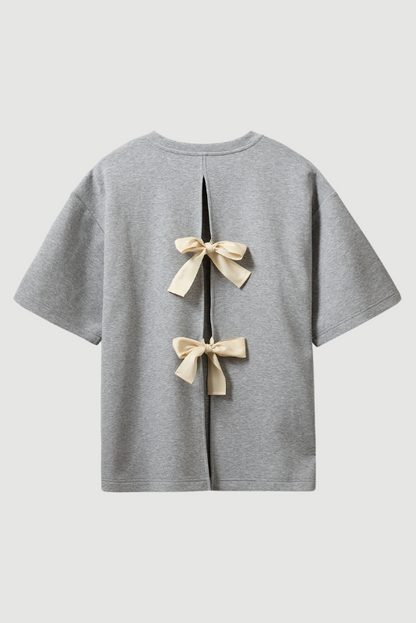 The Garment - T-shirt - Grey Melange - TG Bow