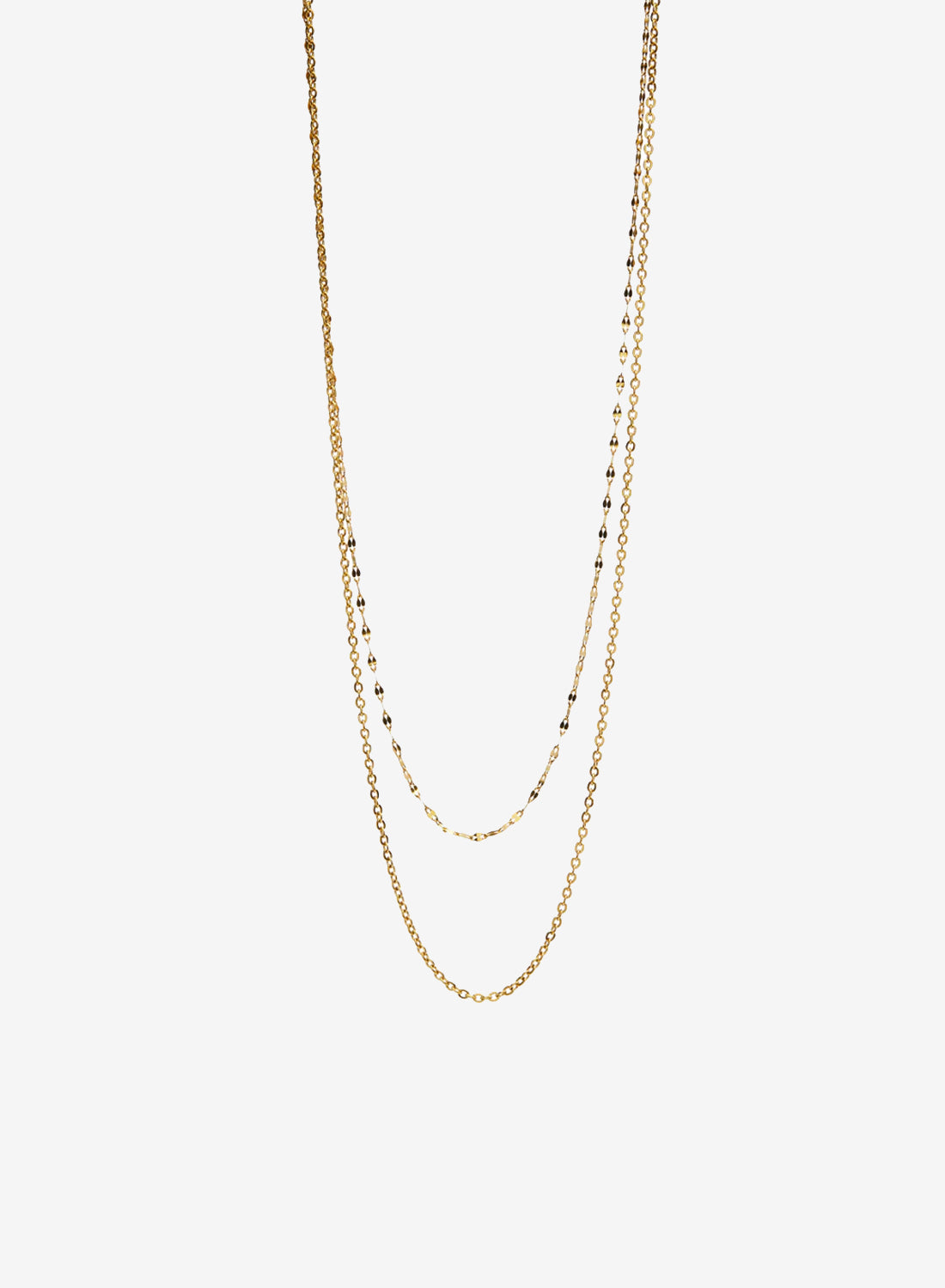 Nine Thin Double Necklace Gold