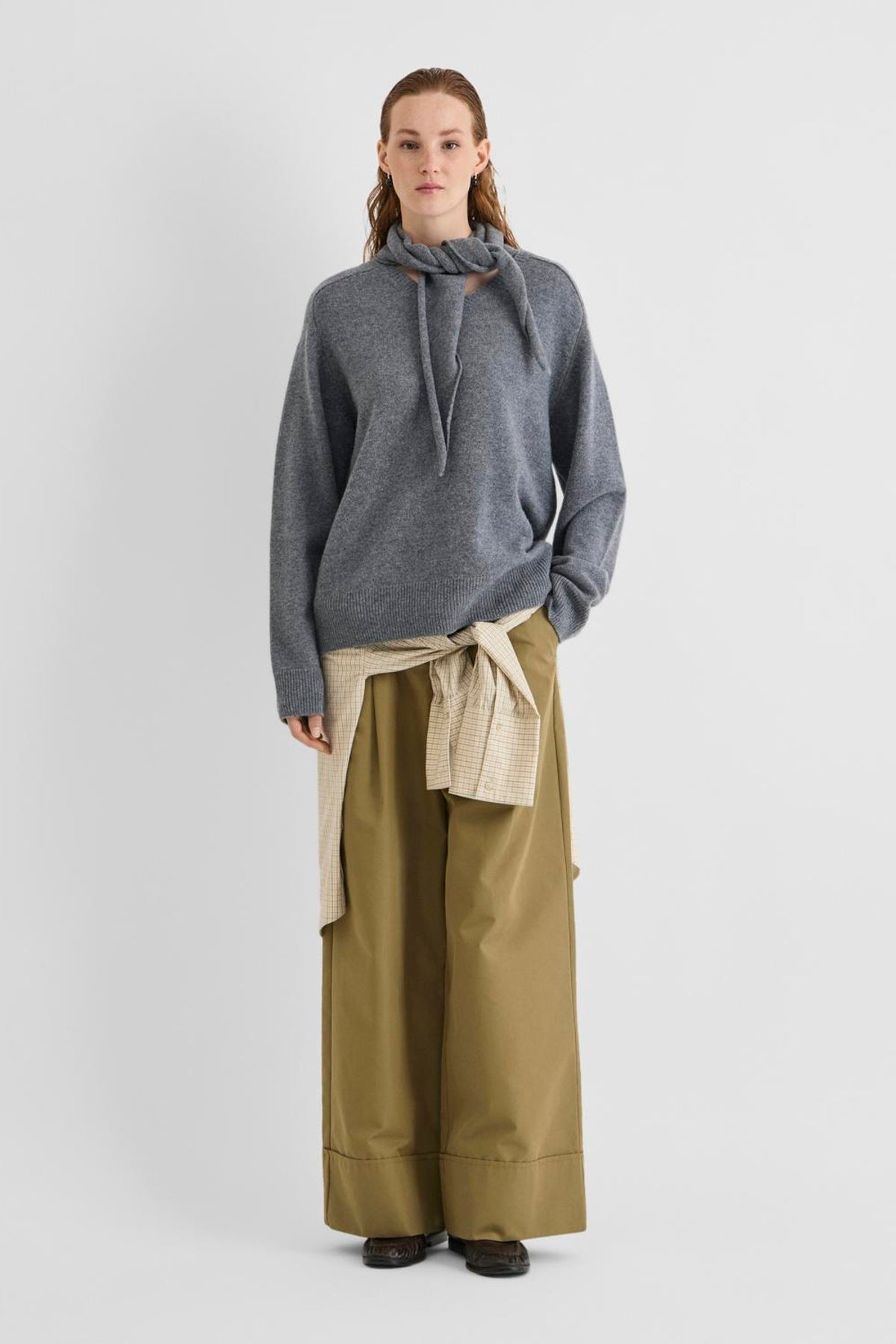 Rouge Edit - Striktrøje - Dark Grey Melange - Kate