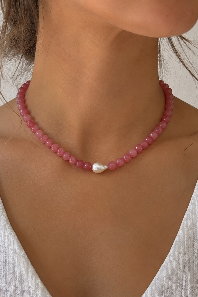 Andcopenhagen Jewelry - Halskæde - Cherry Quartz - Yama