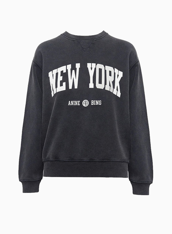 Anine Bing Ramona Sweatshirt University New York Washed Black