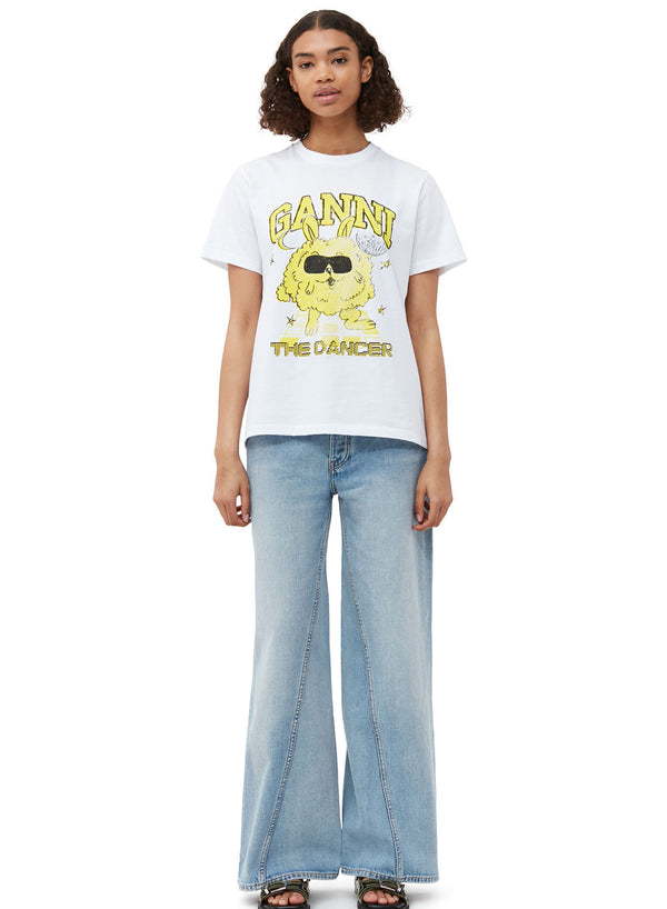 Ganni Basic Jersey Dance Bunny Relaxed T-shirt Bright White