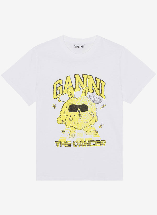 Ganni Basic Jersey Dance Bunny Relaxed T-shirt Bright White